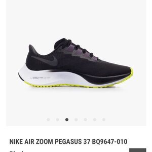 Nike Air Zoom Pegasus 37 Black, Purple White Running Shoes